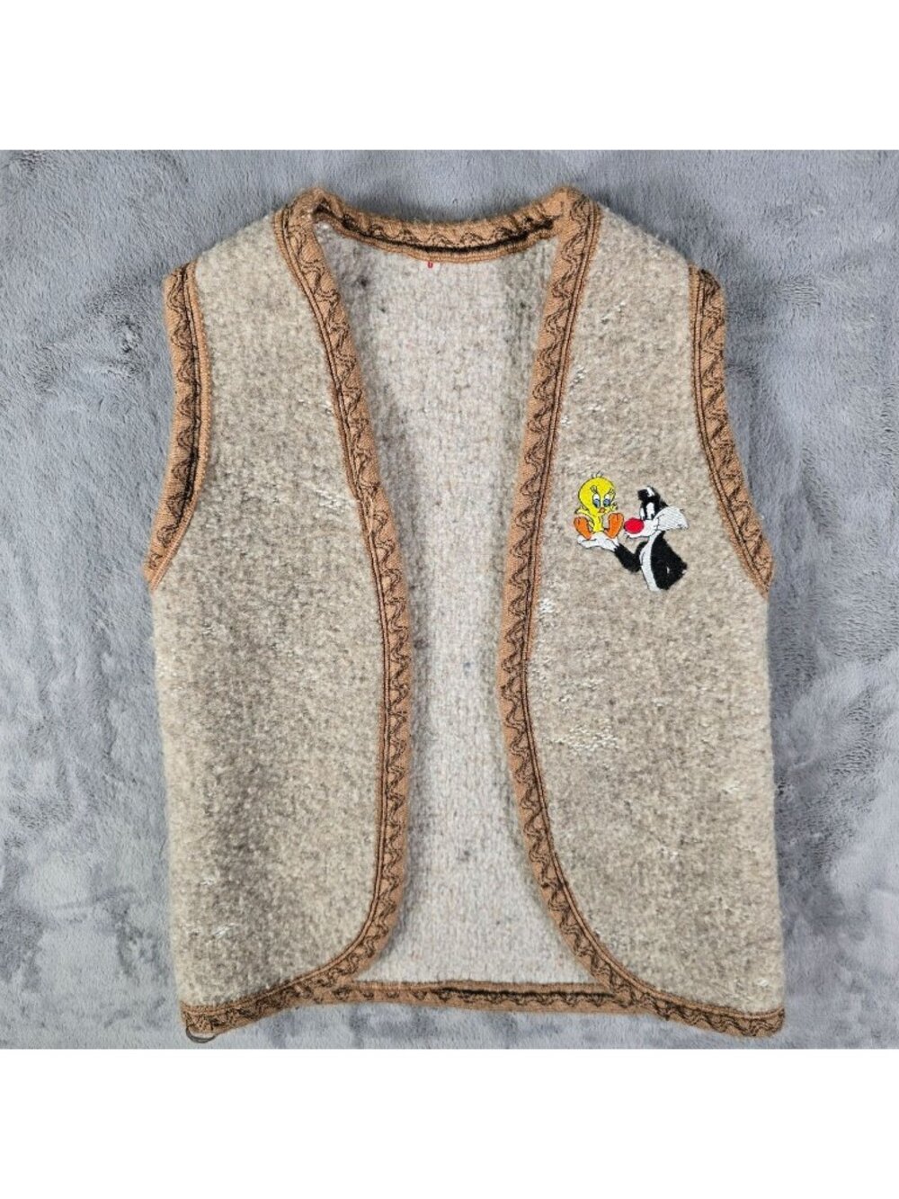 Distressed Vintage 1980s Looney Tunes Sylvester and Tweety Vest (Girls 7/8)